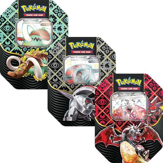 Pokémon TCG: Paldean Fates Booster Tin - Great Tusk/Iron Treads/Charizard